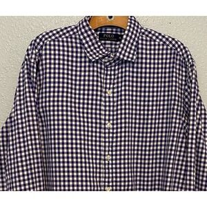 Polo Ralph Lauren Mens XL Button Down Blue White Checked Shirt